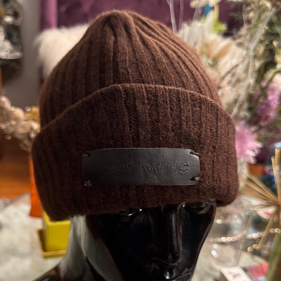 THE ELDER STATESMAN Statesman Ribbed Cashmere Beanie Brown Ribbed Knit Beanie